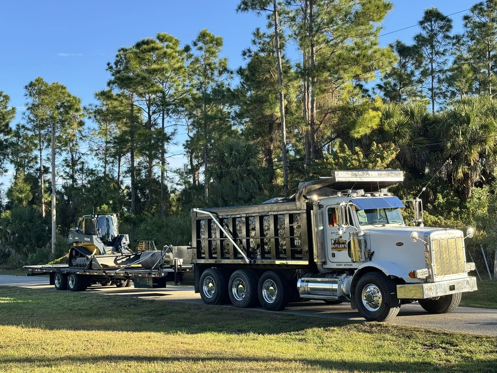 Butler's dump truck and trailer